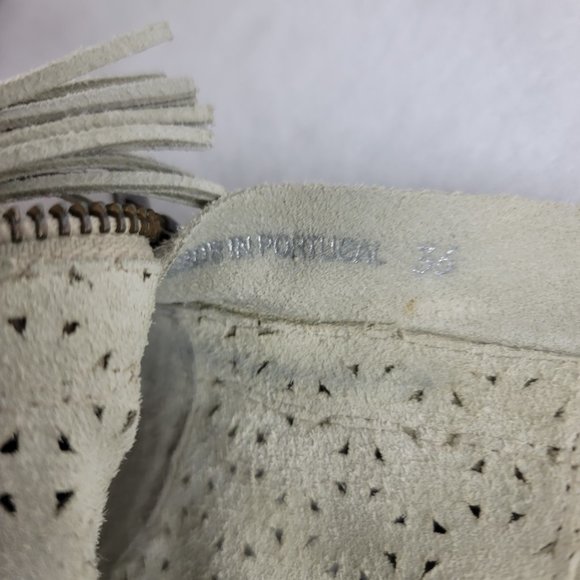 Isabel Marant perforated suede Basley tasseled wedge boots/booties womens 36 - Picture 7 of 10